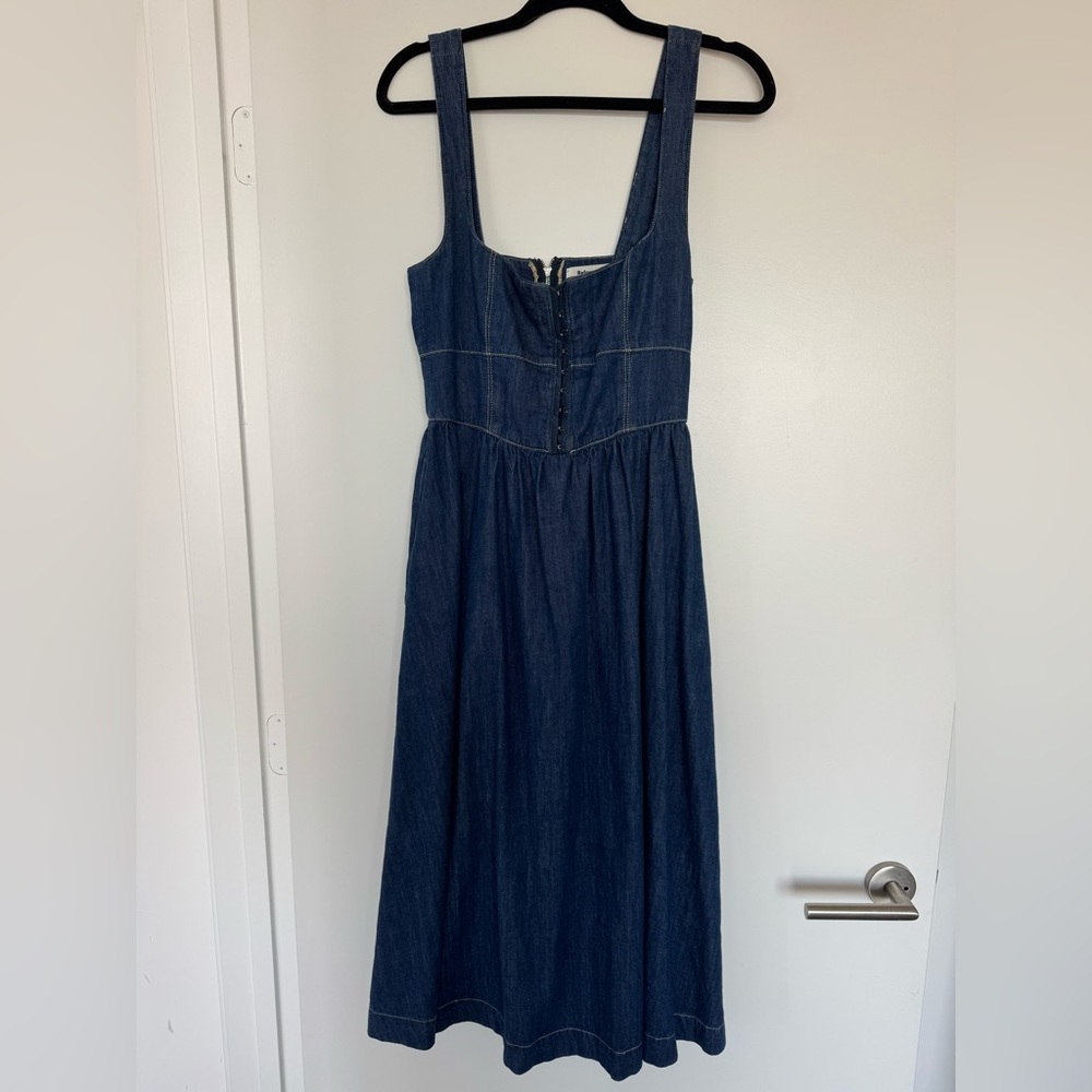 Reformation Tagliatelle Denim Midi Dress